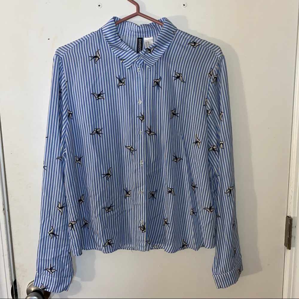 striped button down